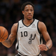 Demar DeRozan #10 of the San Antonio Spurs on April 13, 2019 in Denver, Colorado.